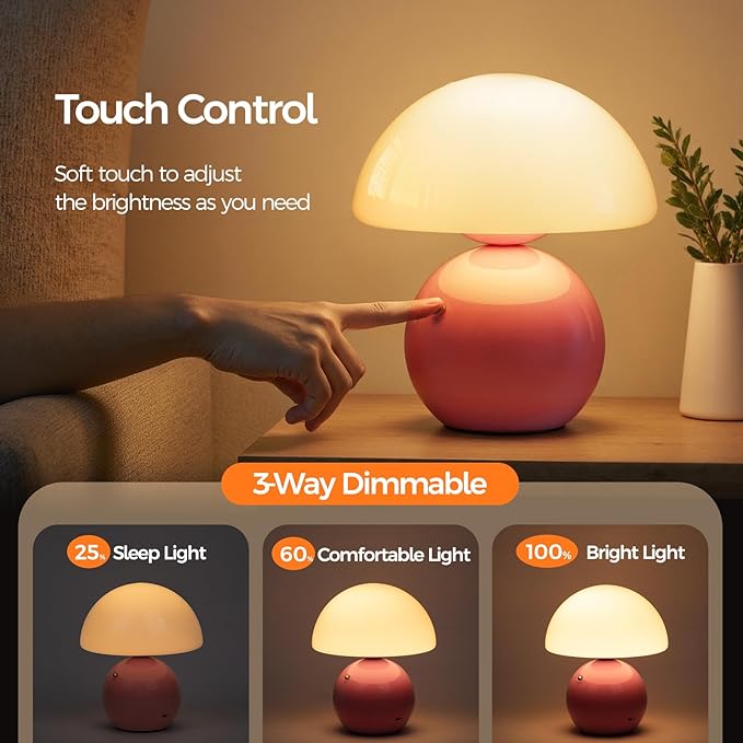 NIORSUN Mushroom Lamp Table Lamp - Image 3