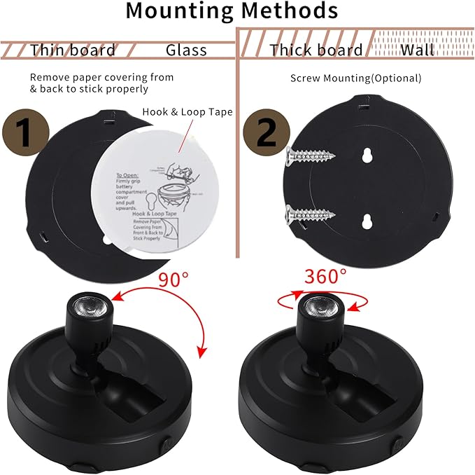 2-Pack Cordless Spotlight Battery Operated Picture Lights, LED Display Puck - Image 4