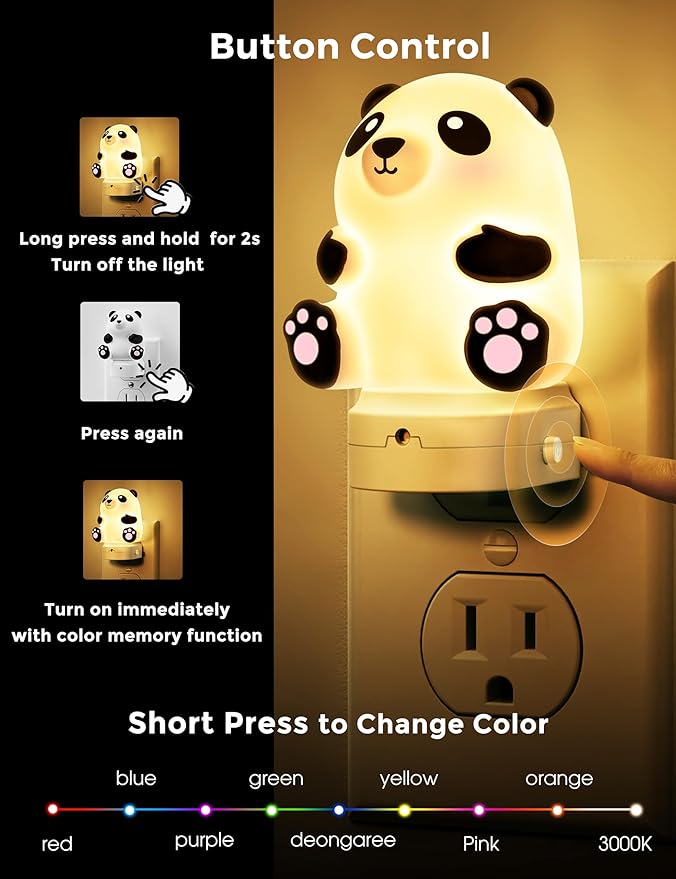 L LOHAS LED Night Light for Kids, 3D Cute Night Light Plug in, Dusk to Dawn - Image 3