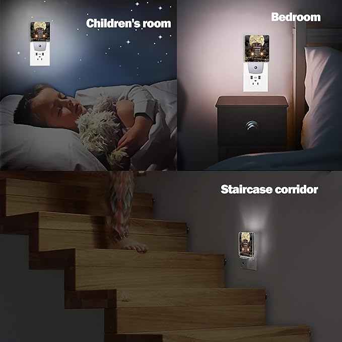 Halloween Truck Night Light, Witch Cat Pumpkin Night Lights Plug into Wall - Image 7
