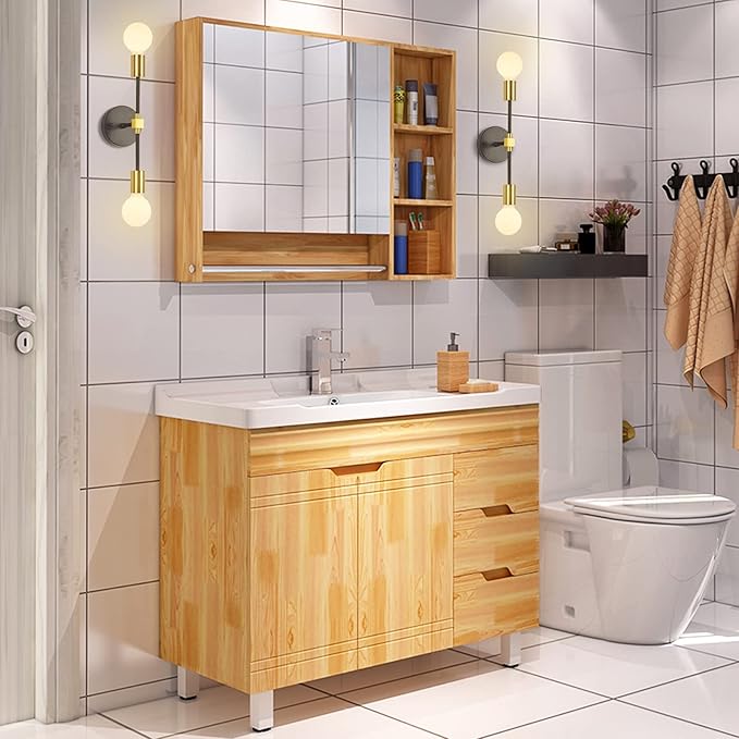 2 Lights Bathroom Wall Sconce Vanity Modern Industrial Wall Lamp Pole Wall - Image 2