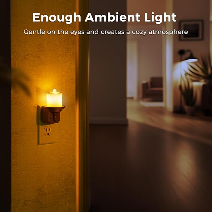 L LOHAS LED Night Light, 2 Pack Amber Flameless Candle Night Light Plug in - Image 4