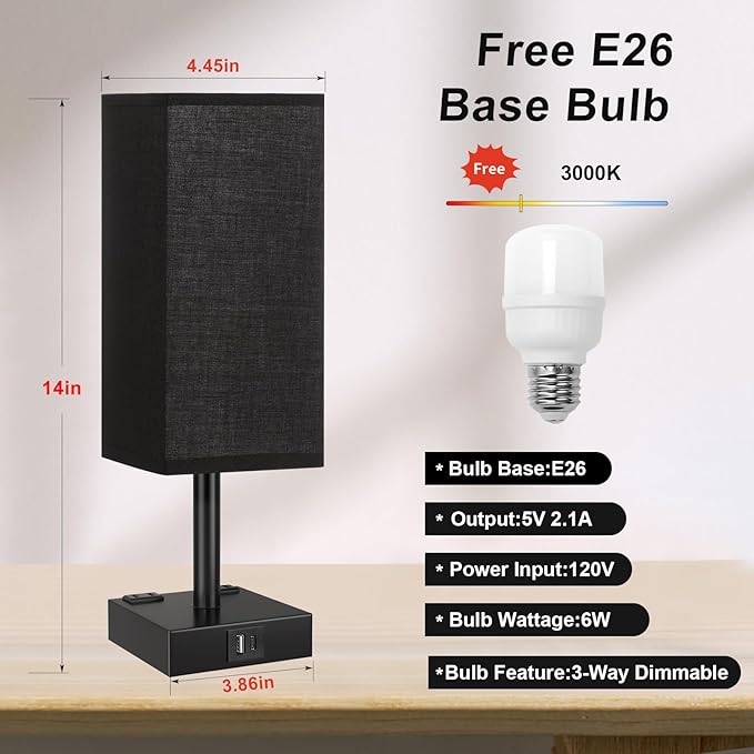 Touch Bedside Table Lamp for Nightstand - Image 7