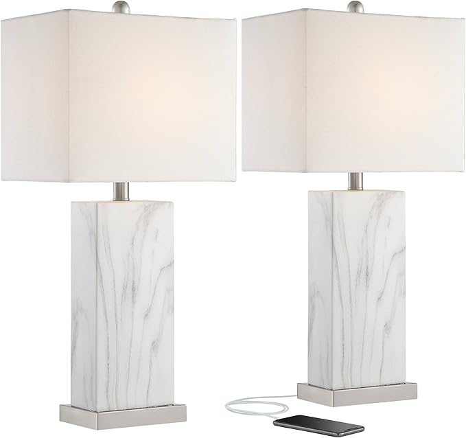 360 Lighting Connie Mid Century Modern Table Lamps 25" High Set of 2 - Image 2