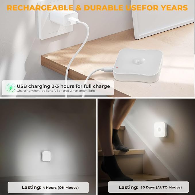 Rechargeable Motion Sensor Light Indoor Stair Lights Rechargeable Battery Night - Image 7