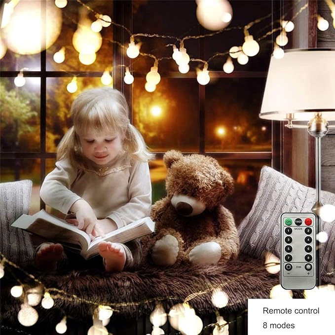 ZIMINGU LED Ball String Lights, 19.6FT 40LEDs Globe Waterproof Fairy String - Image 4
