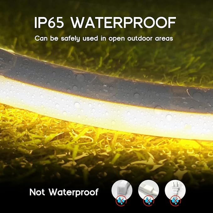 LED Strip Lights Warm White 3000K, 98.4ft 110-120V Neon Rope Lights, Flexible - Image 3