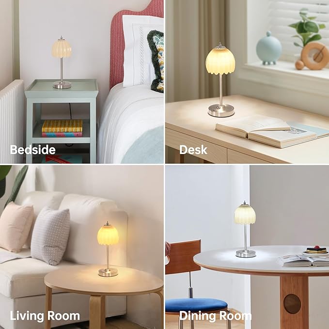 Tulip Table Lamp with 5200mAh Battery & Touch Control, Cordless Small Table - Image 6
