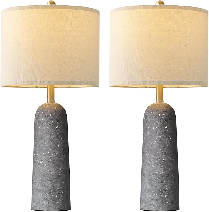 BOBOMOMO 27.25" Modern Table Lamp Set of 2, Lamps - Image 3