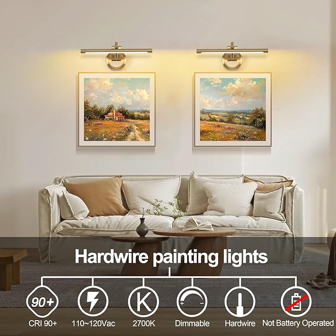 Modern Dimmable Picture Lights for Wall 15.75 Inch Hard-Wired LED Picture Frame - Image 7