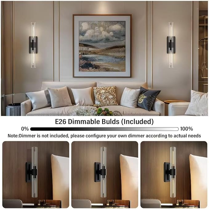 Black 22.8" Sconces Wall Lighting, Bathroom Vanity Lights Fixtures - Image 6