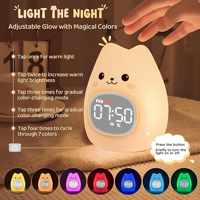 Cat Alarm Clock with Night Light - Image 5