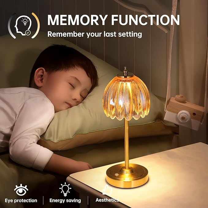 Tulip Table Lamp with 5000mAh Battery & Touch Control, Small Cordless Table - Image 6