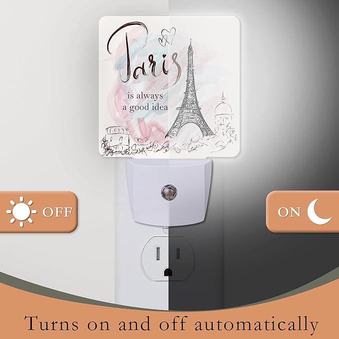 Eiffel Tower Night Light, Paris Night Lights Plug into Wall - Image 3