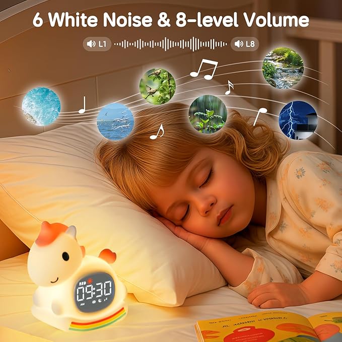 Cute Alarm Clock for Kids with Night Light, Sleep Training Clock Time to Wake - Image 4