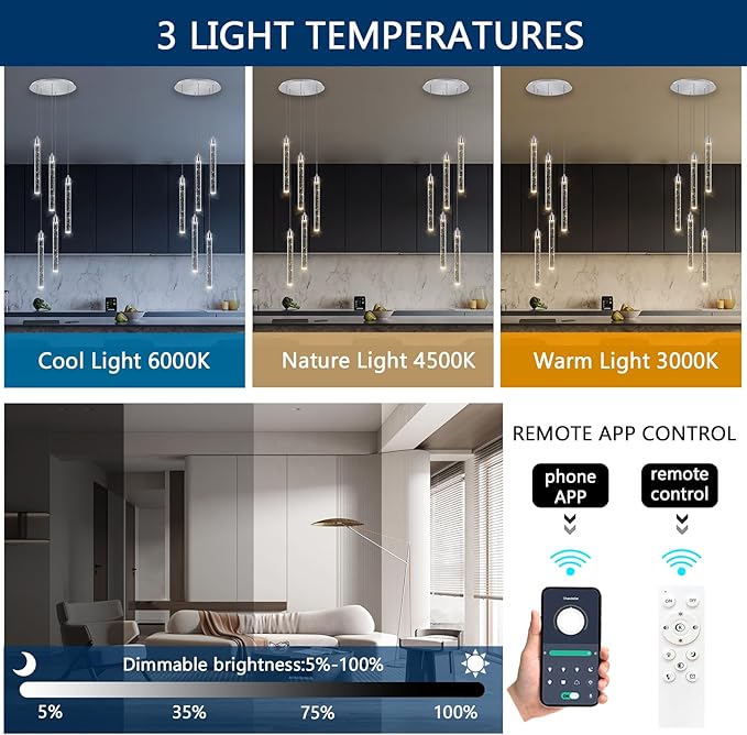 5 Light Mini Chandelier LED Pendant Lighting - Image 3
