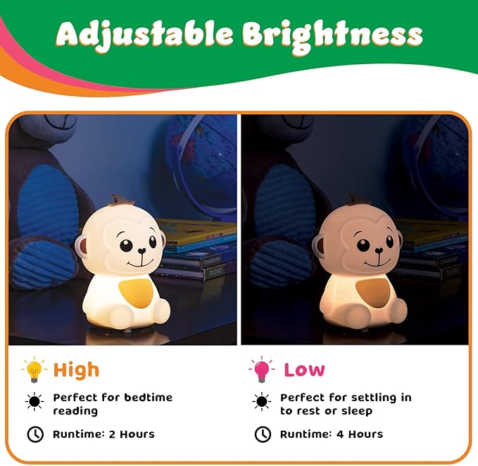 LitezAll Monkey Squishy Silicone Night Light - Image 4