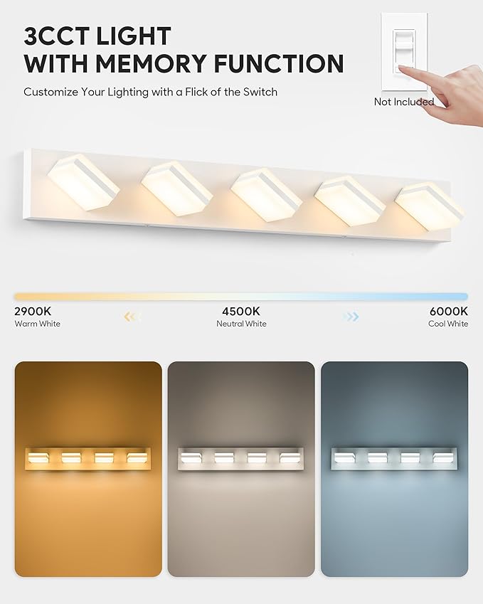 VONLUCE Bathroom Vanity Light Fixture, 5-Light Modern LED Vanity Light - Image 2