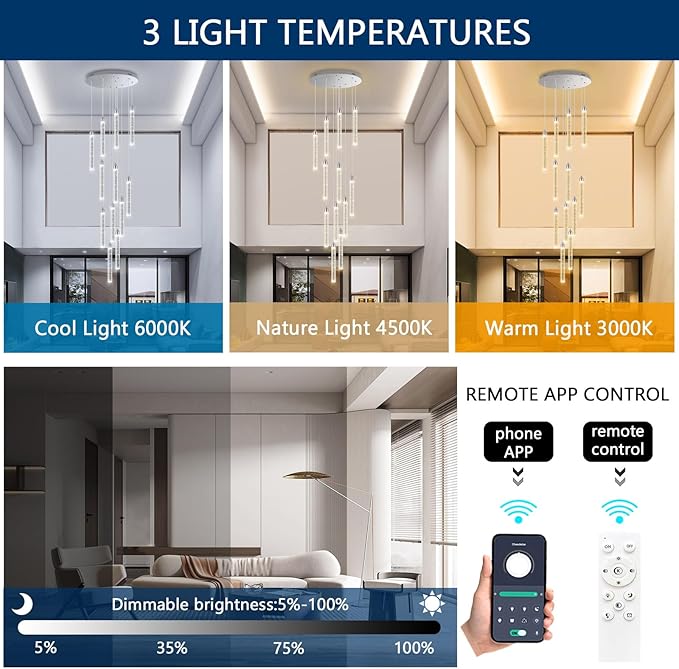 12-Lights Chandelier LED Dimmable Chandeliers - Image 3