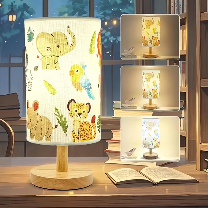 Kids Table Lamp-Night Light for Boys Room, 3-Color LED Desk Lamp by Unknown