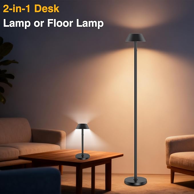 Portable Cordless Floor Lamp | Adjustable Height Reading Lamps Floor Standing | - Image 2