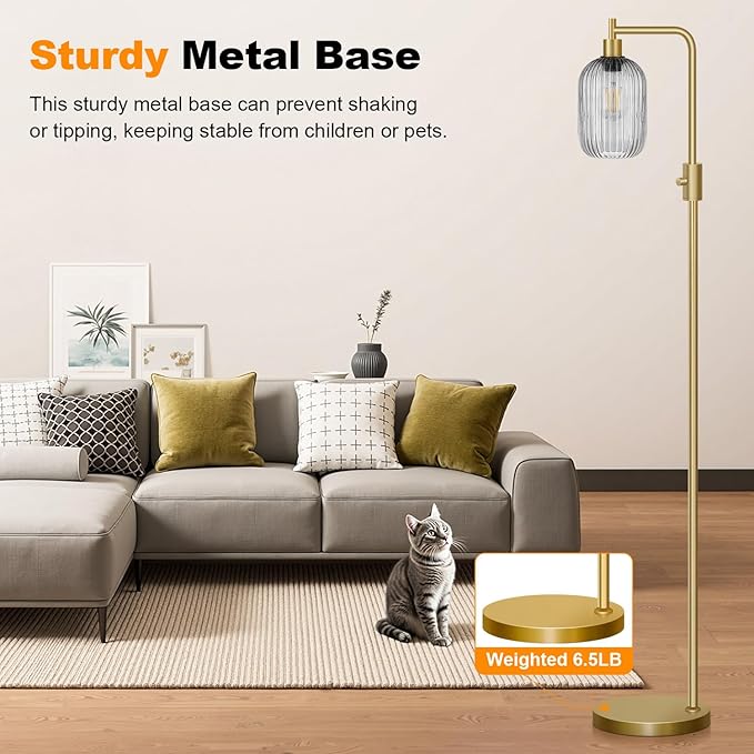 【Upgraded】 Dimmable Glass Floor Lamp - Image 7