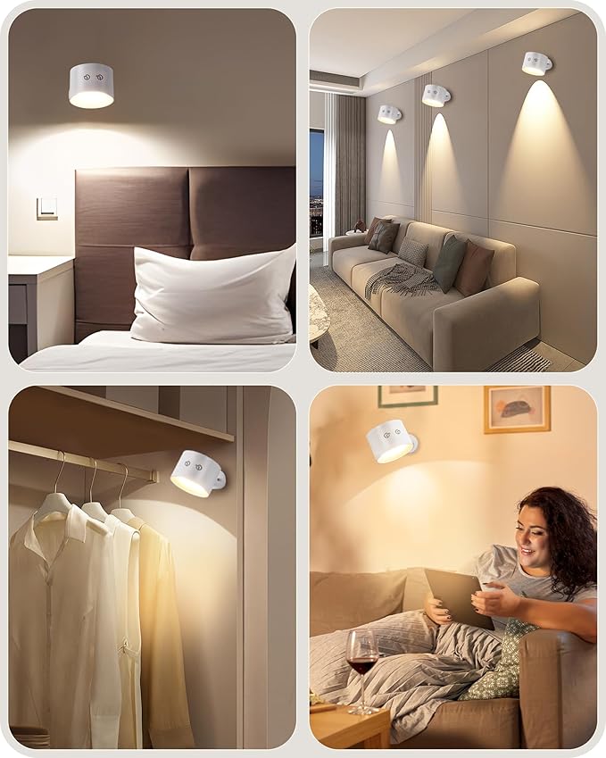 Battery Operated Wall Sconces 4 Pack, Rechargeable Wall Sconce - Image 6