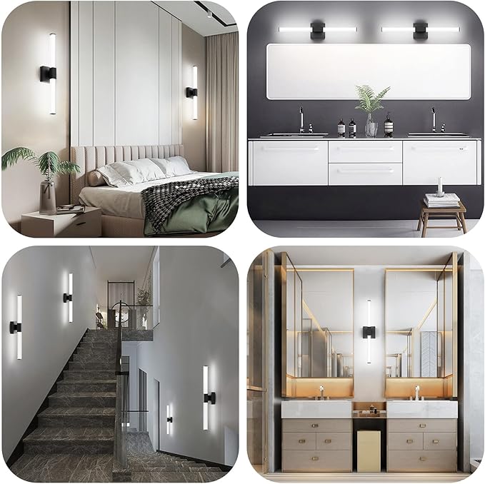 Ralbay 24inch Black Bathroom Vanity Light Bar 22W Modern LED Vanity Lights - Image 4