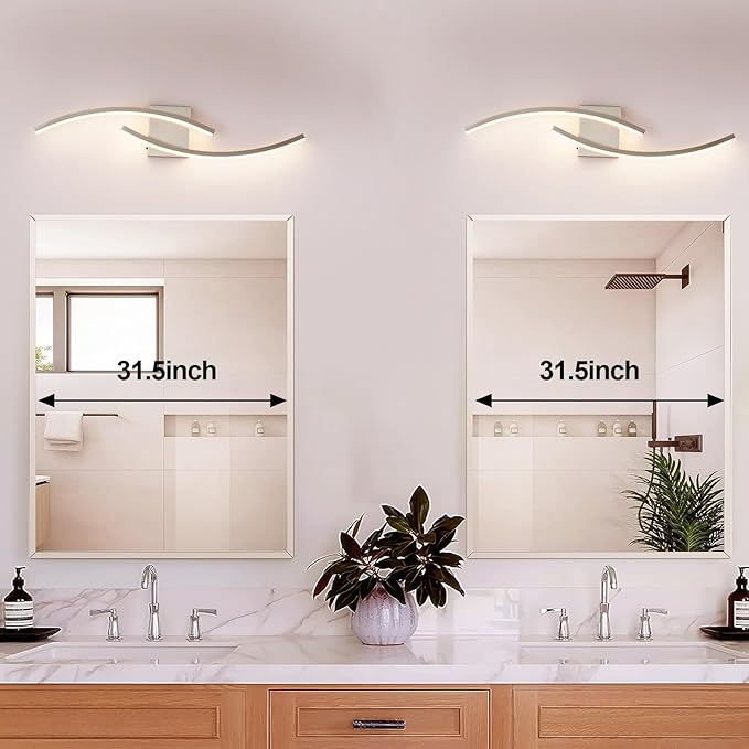 31.5 inch Modern Bathroom Vanity Light Brushed Nickel Lights Fixtures Dimmable - Image 8
