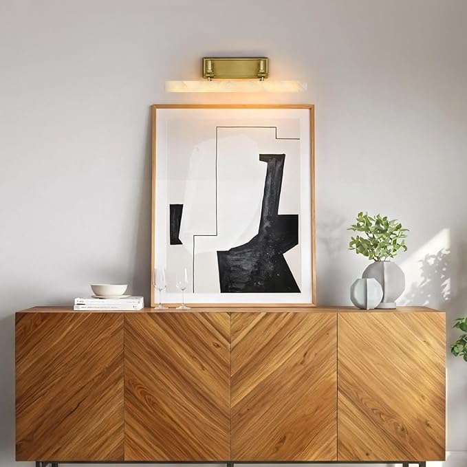 20in Alabaster Picture Light for Wall Art, Brushed Gold Art Display Light - Image 11