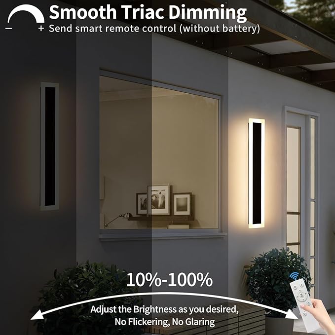 Upgrade Widened 2 Pack Long Modern Outdoor Wall Light, 31.4inch Dimmable - Image 4