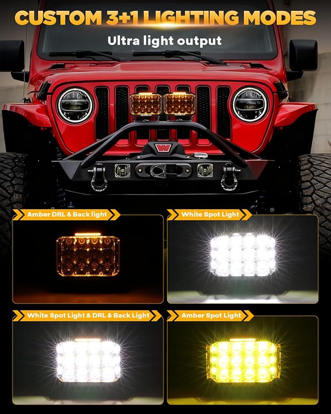 Auxbeam V-MAX Series LED Light Pod 7 Inch, 270° Side Shooter LED Offroad Lights - Image 2