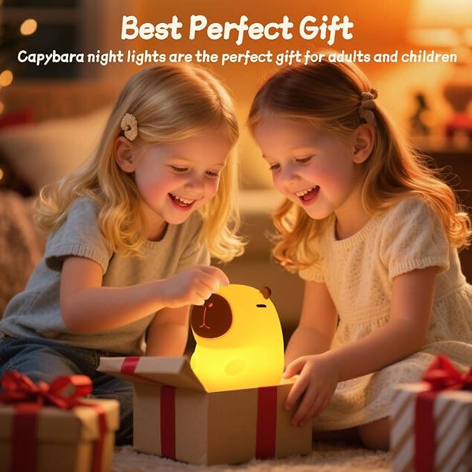 Capybara Night Light, 50-Hour Battery & Pat Control, Squishy Animal Lamp - Image 8