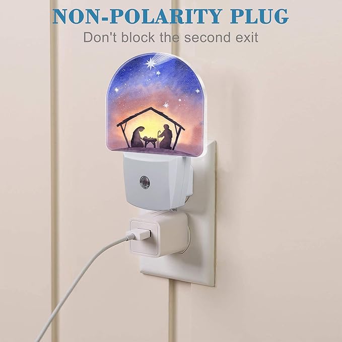 Night Light Plug into Wall Birth of Jesus in Bethlehem Night Light - Image 3