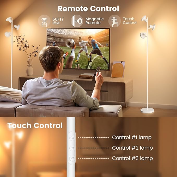 36W LED Tree Floor Lamp, Modern Dimmable Standing Lamp - Image 6