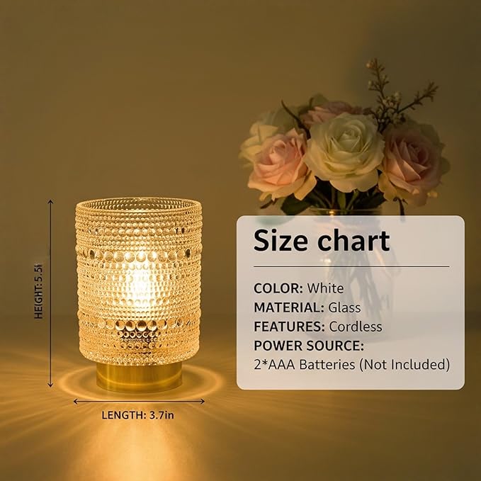 Battery Operated Lamp with Auto-Off Timer, Cordless Table Night Light - Image 2