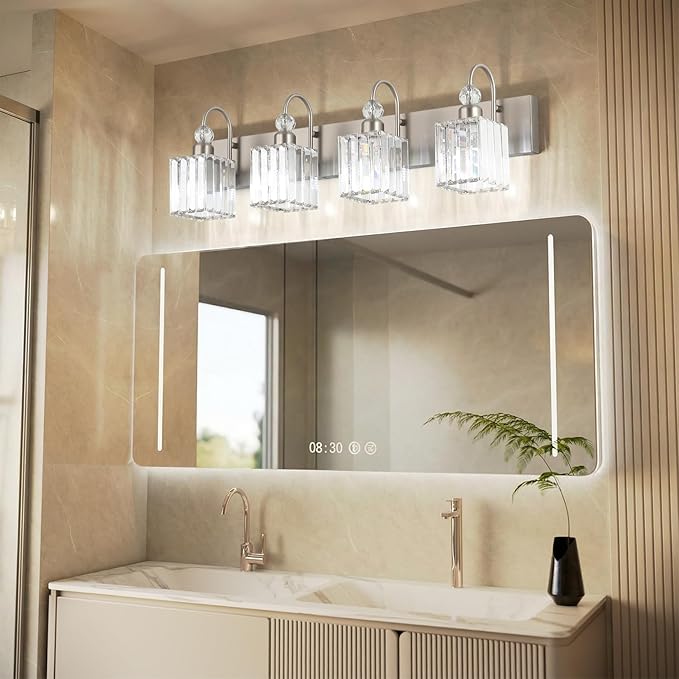 Ralbay Crystal Brushed Nickel Vanity Light - Image 8