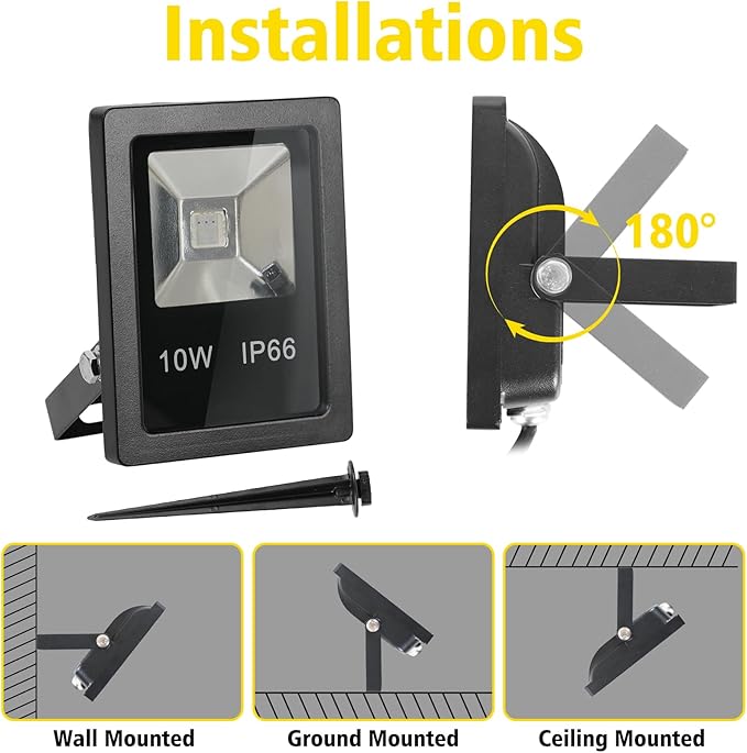 T-SUN Christmas Led Mini Flood Light Outdoor, 10W RGB Color Changing Waterproof - Image 7