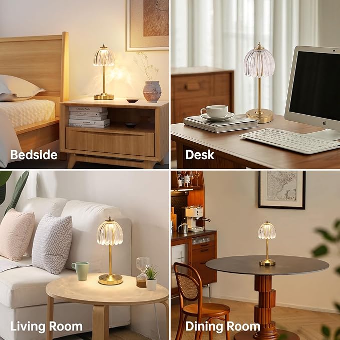 Tulip Table Lamp with 5000mAh Battery & Touch Control, Cordless Small Table - Image 4