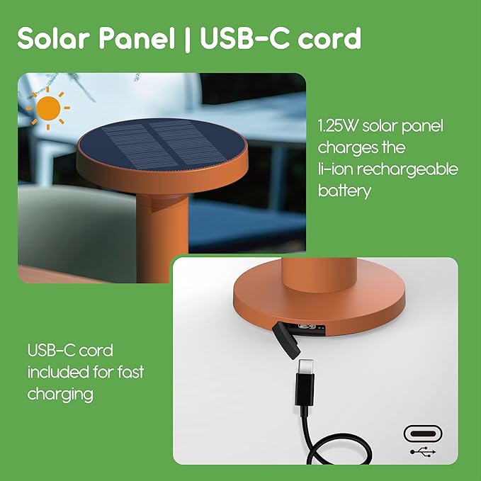 Round Solar Table Lamp – Portable LED Light - Image 3