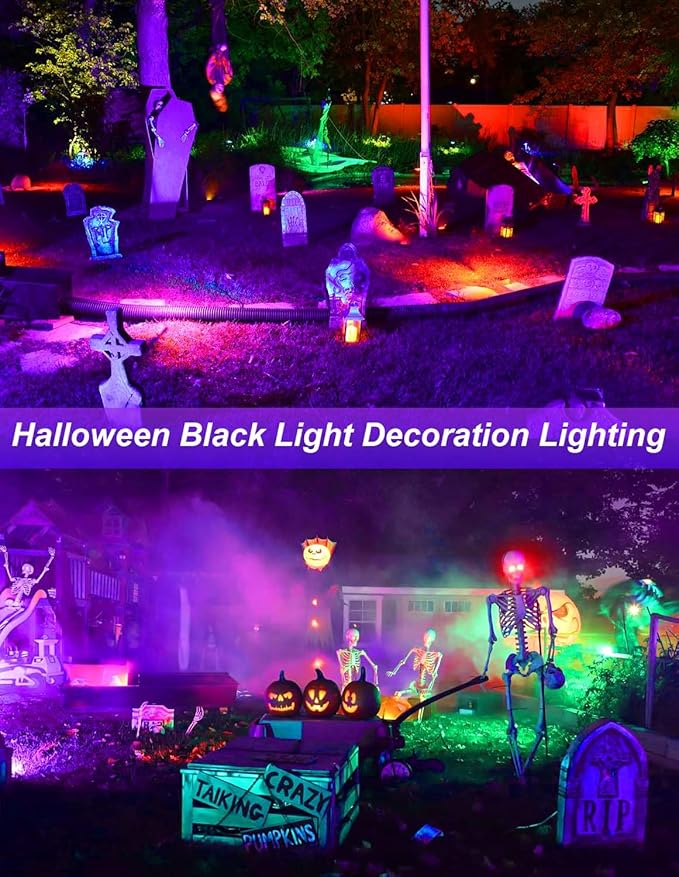 Halloween Outdoor Black Light Spotlight, LED Black Lights Waterproof Landscape - Image 2