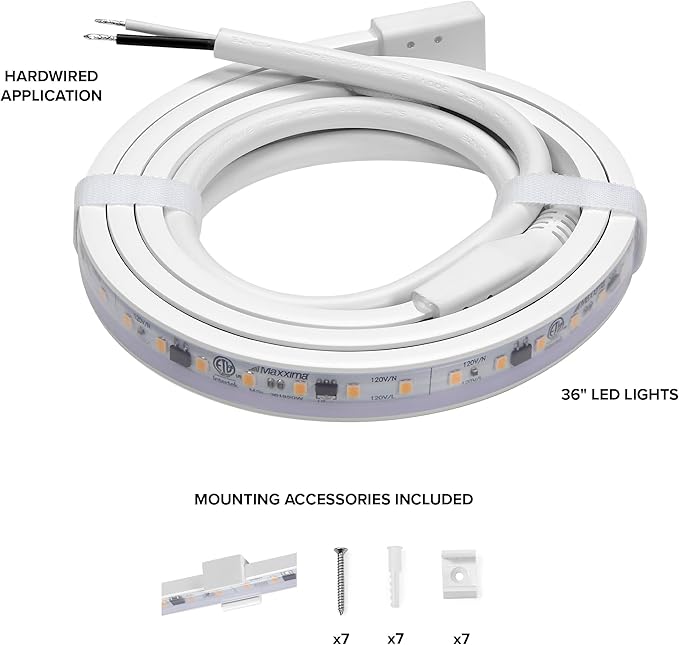 Maxxima 36 in. Hardwired LED Under Cabinet Strip Light, 1380 Lumens, 3000K Warm - Image 3