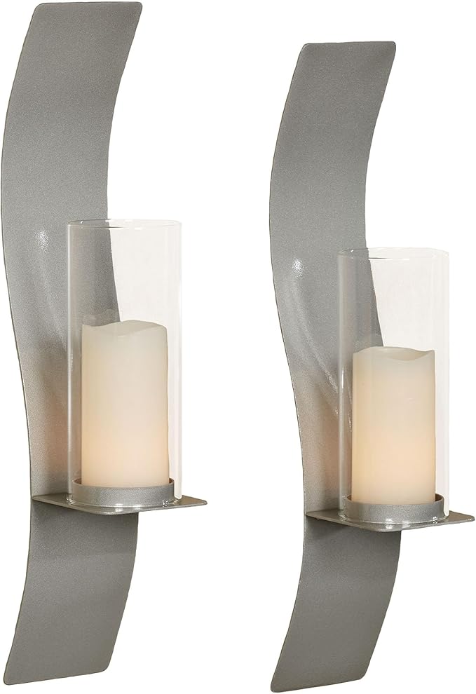 Sinuous Wall Sconce Pair Silver by TouchofClass