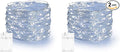 Dazzle Bright Fairy Lights Battery Operated, 2 Pack Total 40FT 120LED Silver by DazzleBright