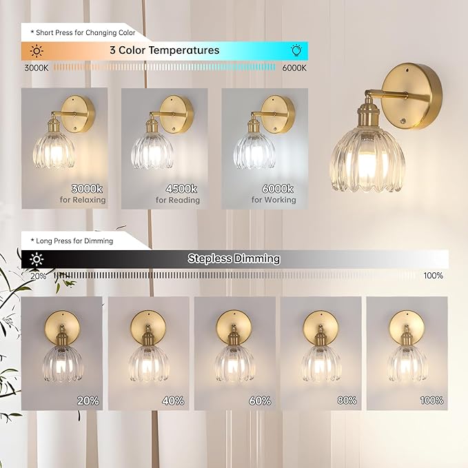 Battery Operated Vintage Wall Sconces - Image 6