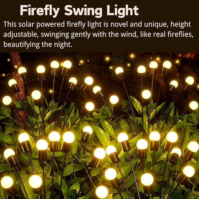 OZS 2Pack 16LED Solar Firefly Lights - Image 4