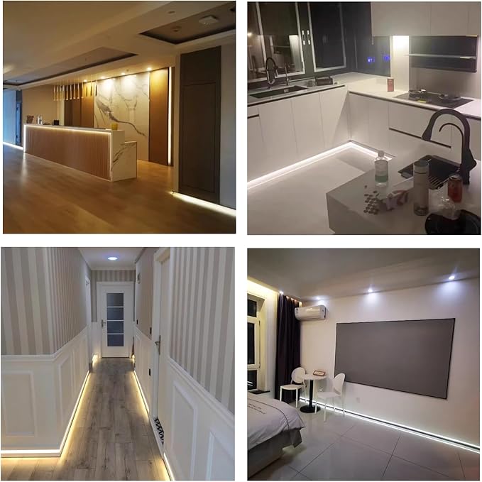 LED Aluminium Metal Baseboard Trim, Matte Black 20Pcs 40mm x 1200mm 1.57" x - Image 8