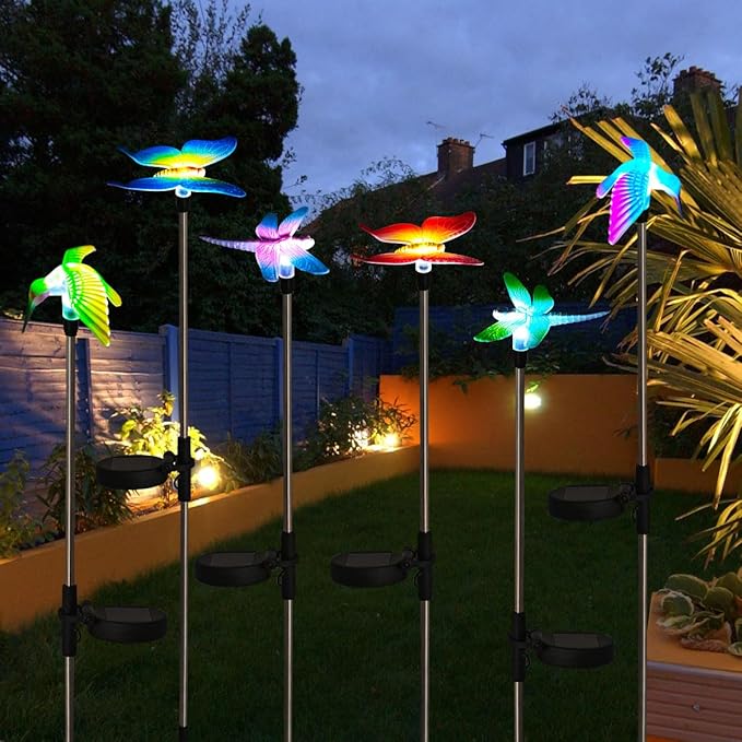 EiGreen 6 Pack Solar Garden Stake Lights Outdoor, Yard Figurine Stake Light - Image 6