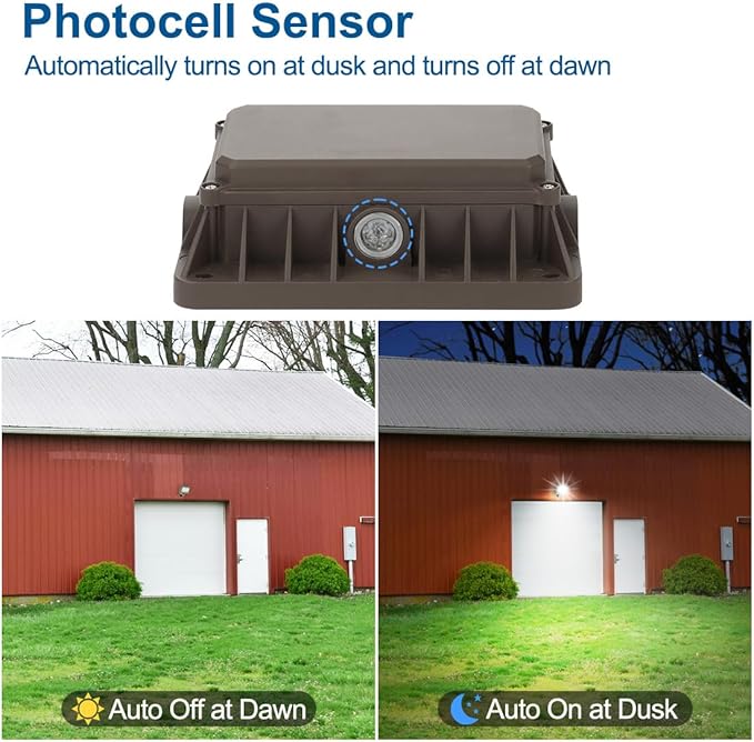 DAKASON 50W LED Flood Light, Dusk-to-Dawn Photocell, 180° Adjustable Arm - Image 3