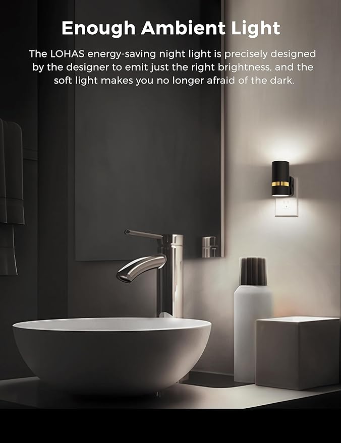 L LOHAS LED Night Lights Plug into Wall, Dusk to Dawn, Daylight White 5000K - Image 5